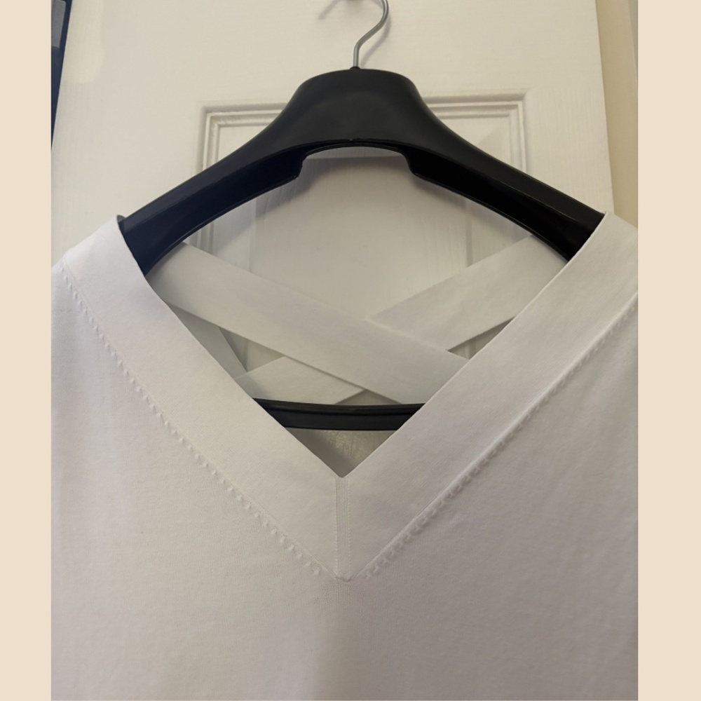 ❤️Lafayette 148 New York White Three-Quarter Sleeve Top, Size Small - Picture 3 of 6